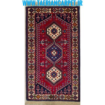 فرش دستباف سایز یک و نیم متری لاکی (تمام پشم یلمه طرح حوضی) کد