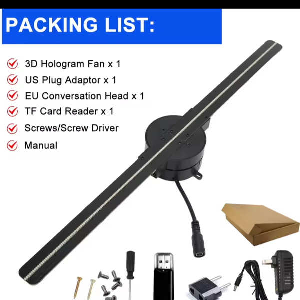 دستگاه LED هولوگرافی مدل هولوگرام فن سه بعدی p42