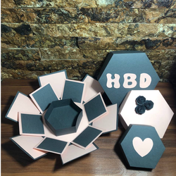 جعبه هدیه سوپرایز جادویی دورنگ طوسی و صورتی