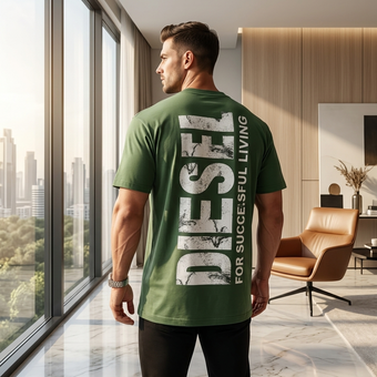 تیشرت مردانه DIESEL پنبه سوپر نخ 30 باکسی در 5 رنگ