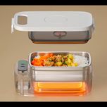 🍱 لانچ باکس گرم‌کن شارژی دوطبقه Lumirio | ظرف غذای برقی استیل 304 | گرم‌کن غذا قابل حمل