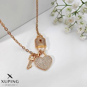 گردنبند قفل و کلید قلب کد 3037