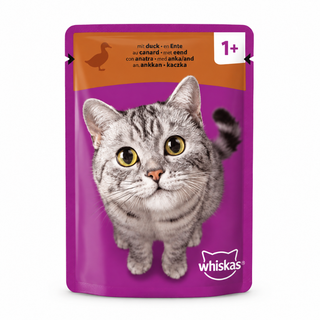 پوچ گربه ویسکاس با طعم اردک Whiskas Meaty Meals in Jelly وزن 85 گرم
