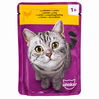 پوچ گربه ویسکاس با طعم مرغ Whiskas Meaty Meals in Jelly وزن 85 گرم