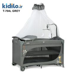 تخت و پارک چند کاره کیدیلو مدل  kidilo T704L  - طوسی