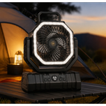 پنکه شارژی کمپینگ و طبیعت‌گردی 3کاره (پنکه + چراغ LED + پاوربانک) با باتری 20000mAh