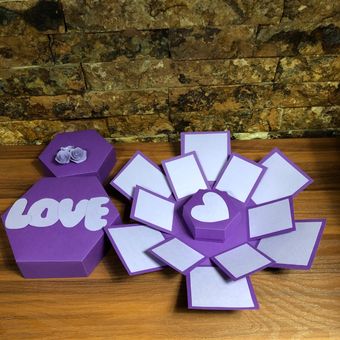 جعبه هدیه سوپرایز جادویی رنگ بنفش و یاسی