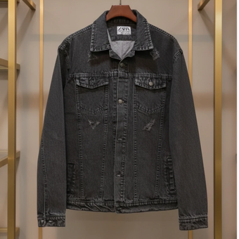 کت جین ذغالسنگی سنگشور شده کیفیت استثنایی _ دیلم پلاس