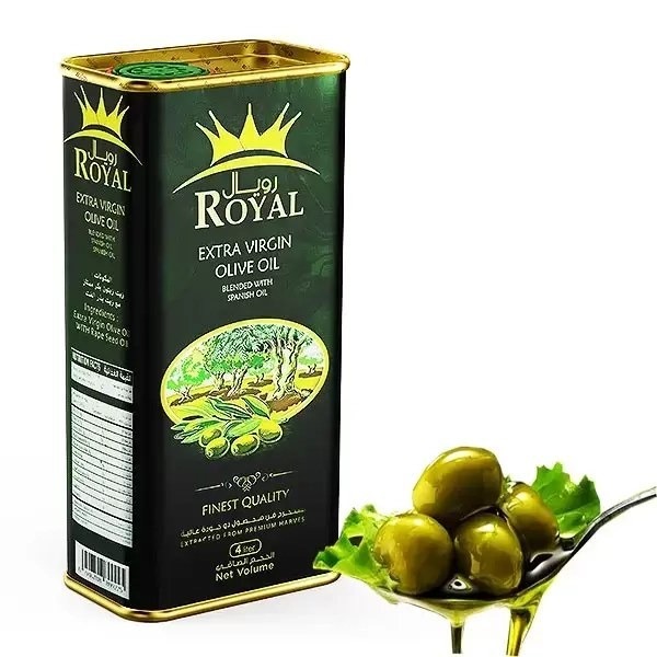 روغن زیتون رویال 4 لیتری قوطی فلزی فرابکر