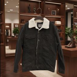 کت جین ذغالی خزدار ترکیب بی نقص استایل گرما و راحتی