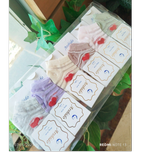 جوراب عمده نوزادی پنبه اعلا سایز نوزاد تا 12 ماه پنبه سوپر اعلا طرح قلب توری