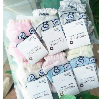جوراب عمده نوزادی پنبه اعلا سایز نوزاد تا 12 ماه پنبه سوپر اعلا طرح پاندا