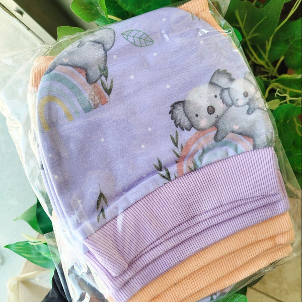 کلاه نوزادی عمده 12عددی نخی تمام چاپ هر مدل 12طرح 6رنگ