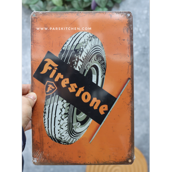 تابلو فلزی نوستالژیک 20*30 طرح firestone