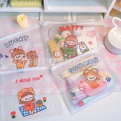 کاور زیپ دار سایز A5 طرح دخترک