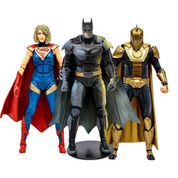 اکشن فیگور مک فارلن تویز مدل بتمن سوپرگرل و دکتر فیت مجموعه 3 عددی طرح Batman Supergirl MacFarlane Goldlable