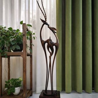 مجسمه چوبی غزال مدل A7 ارتفاع 170 سانتی متر