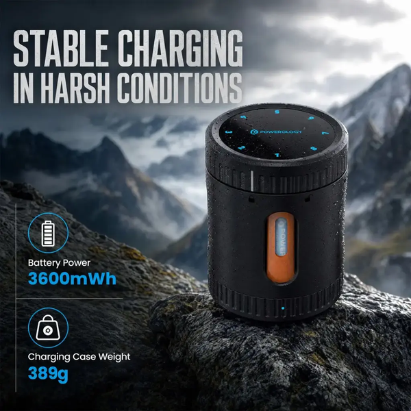 شارژر هوشمند و باکس نگهداری باتری پاورولوژی Powerology Neon Smart Battery Charging Case همراه با 8 باتری قلمی