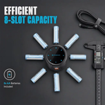 شارژر هوشمند و باکس نگهداری باتری پاورولوژی Powerology Neon Smart Battery Charging Case همراه با 8 باتری قلمی