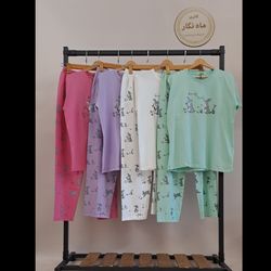 ست تیشرت شلوار طرح دار  زنانه