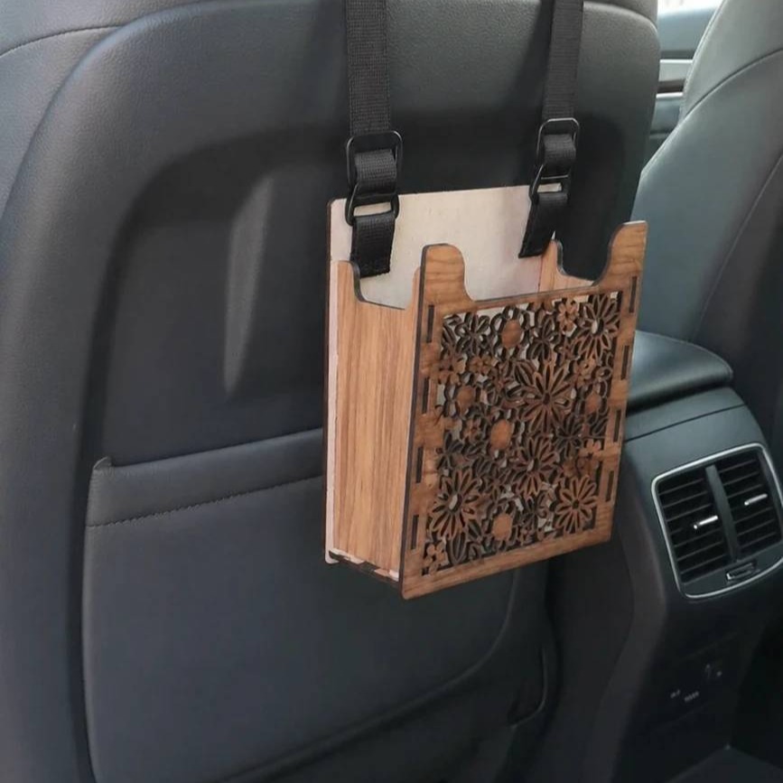سطل زباله چوبی خودرو