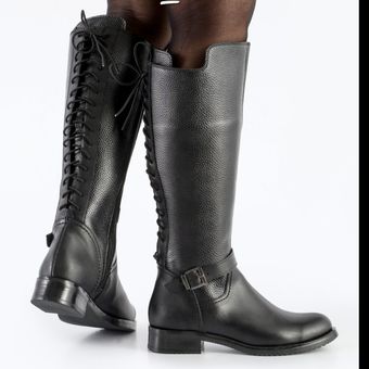 بوت بلند تمام چرم پشت بندی کد 013