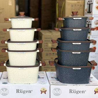 سرویس قابلمه 10 پارچه نانو گرانیتی و مربعی روگن آلمان مدل Rü-7015