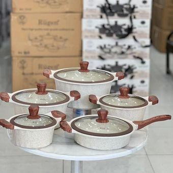 سرویس قابلمه 10 پارچه نانو گرانیتی و گرد روگن آلمان مدل Rü-7010