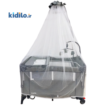 تخت و پارک چند کاره کیدیلو مدل kidilo P02 - طوسی