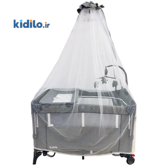 تخت و پارک چند کاره کیدیلو مدل kidilo P02 - طوسی