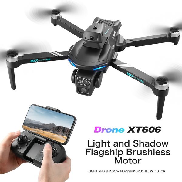 کوادکوپتر مدل XT606 حرفه‌ای با موتور براشلس | بهترین قیمت بازار
