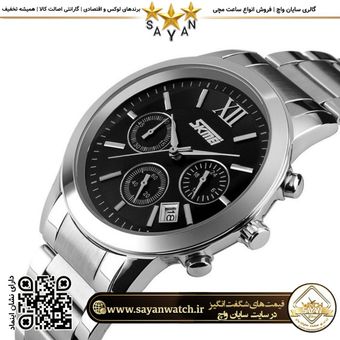 ساعت مچی مردانه اسکمی مدل 9097 | نقره ای مشکی