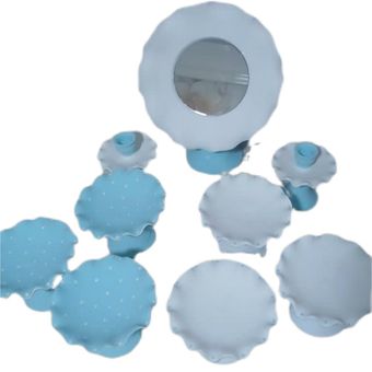 ست هفت سین سفالی آبی و سفید