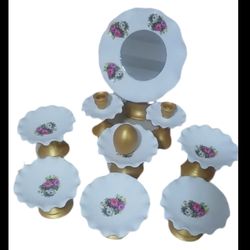 ست هفت سین سفالی گل سرخی