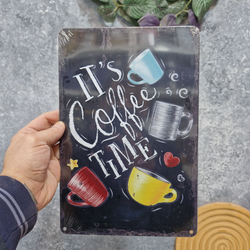 تابلو فلزی نوستالژیک 20*30 طرح قهوه