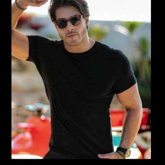 تیشرت ساده بیسیک اسلیم فیت مشکی مردانه * نخ پنبه اعلا