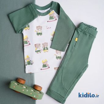 شلوار ساده نیلی طرح لاکی