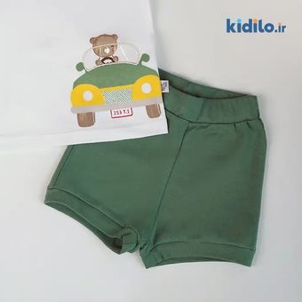 شورت نیم پا نیلی طرح لاکی