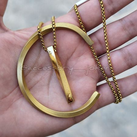 ست بنگل و گردنبند طلایی