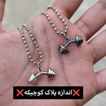 گردنبند دمبل خمیده پلاک کوچیک