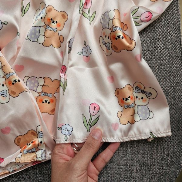 تاپ و شورتک ساتن طرح تدی