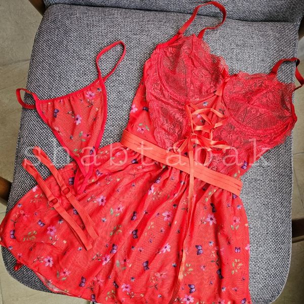 لباس خواب فنردار گلدار کد 5255