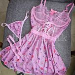 لباس خواب فنردار گلدار کد 5255