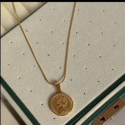گردنبند سکه ای دو رو رنگ ثابت (لطفا قبل ثبت سفارش موجودی بپرسید)