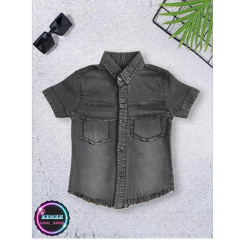 پیراهن جین ذغالی بچگانه