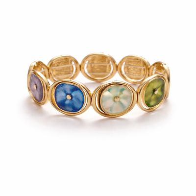 دستبند دایره و گل صدفی