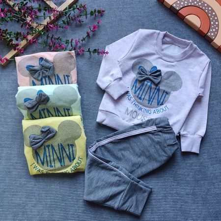 ست بلوز شلوار دخترانه میکی سایز 35 تا 50