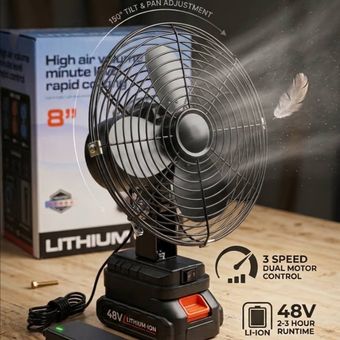 پنکه شارژی نوا مدل FAN LITHIUM 48v با گارانتی 6 ماهه
