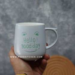 ماگ سرامیکی hello good day آبی