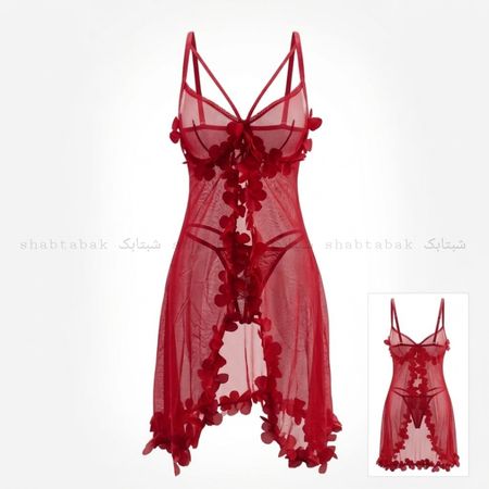 لباس خواب گلدار فنردار کد 2119